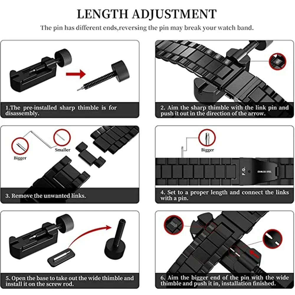 Stainless Steel Bracelet Band Compatible with Apple Watch