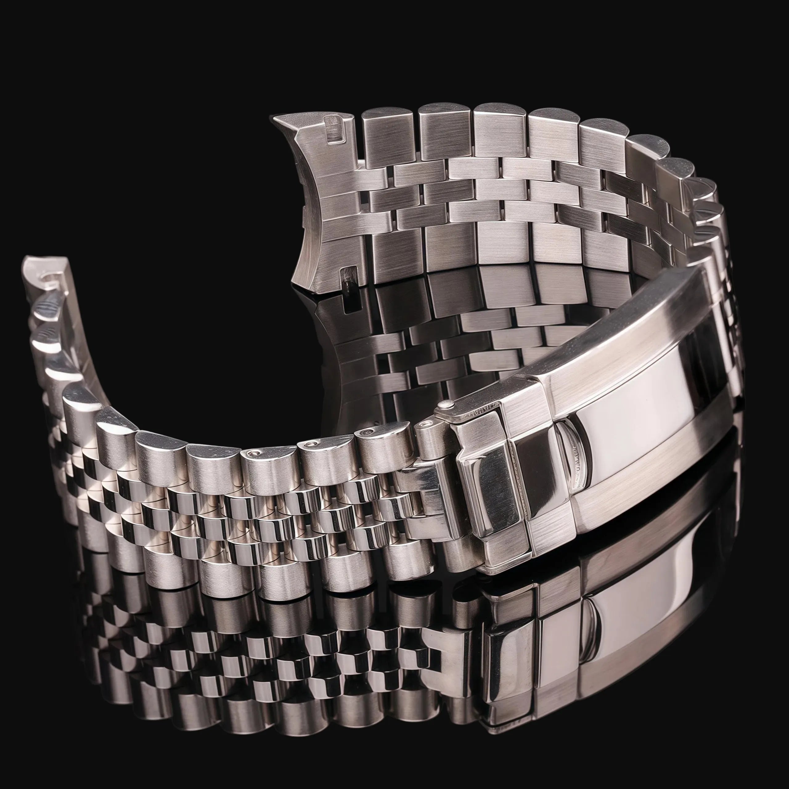 904L Jubilee Watch Bracelet 20mm – Curved End, Folding Clasp (Sub / GMT Fit)-ChronoCraft-Viva Timepiece