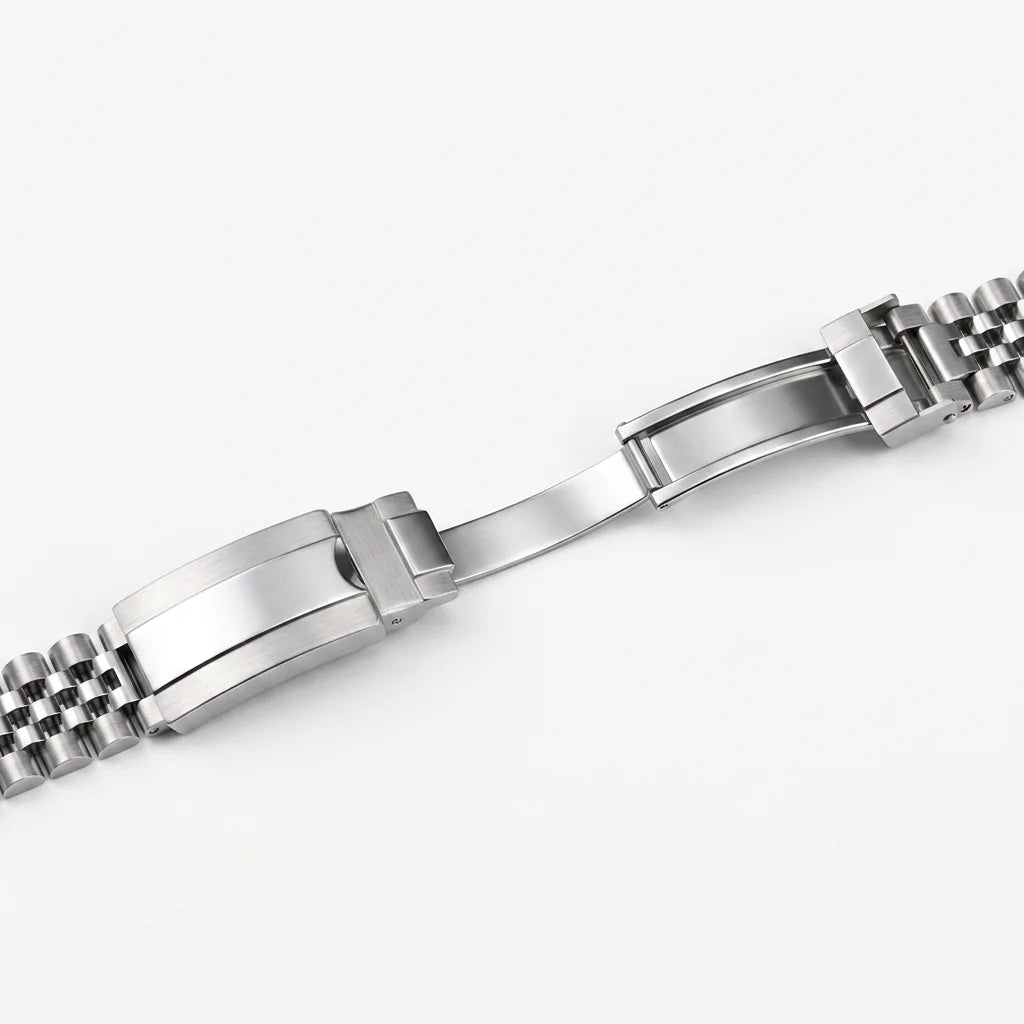 904L Stainless Steel Jubilee Bracelet – Curved End / Safety Clasp-ChronoCraft-Viva Timepiece