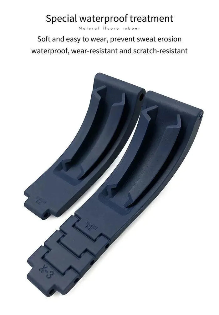 18-19mm Curved-End Rubber Strap with Glidelock Clasp – Dive Style Sport Watch Band-VivaStraps-Viva Timepiece