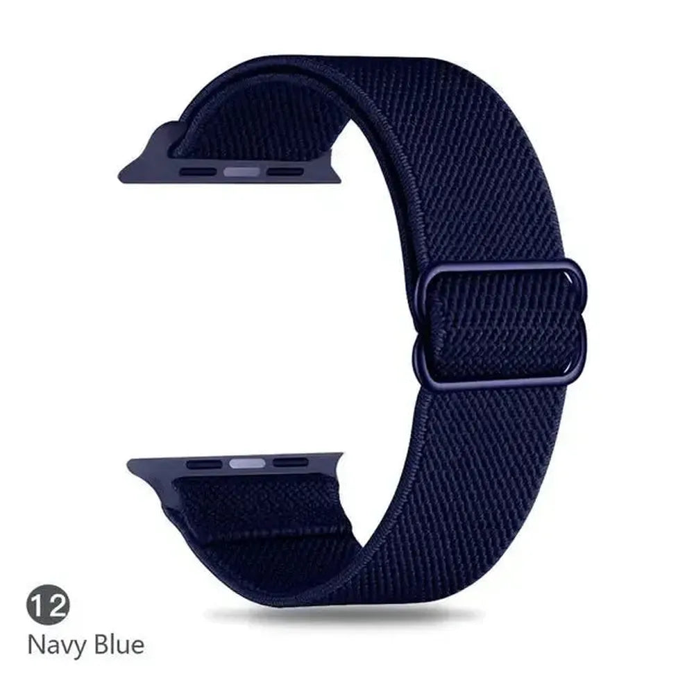Adjustable Scrunchie Nylon Strap Compatible with Apple Watch 38–49mm