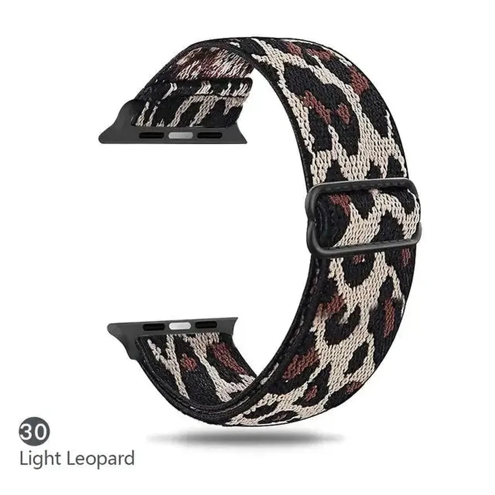 Adjustable Scrunchie Nylon Strap Compatible with Apple Watch 38–49mm