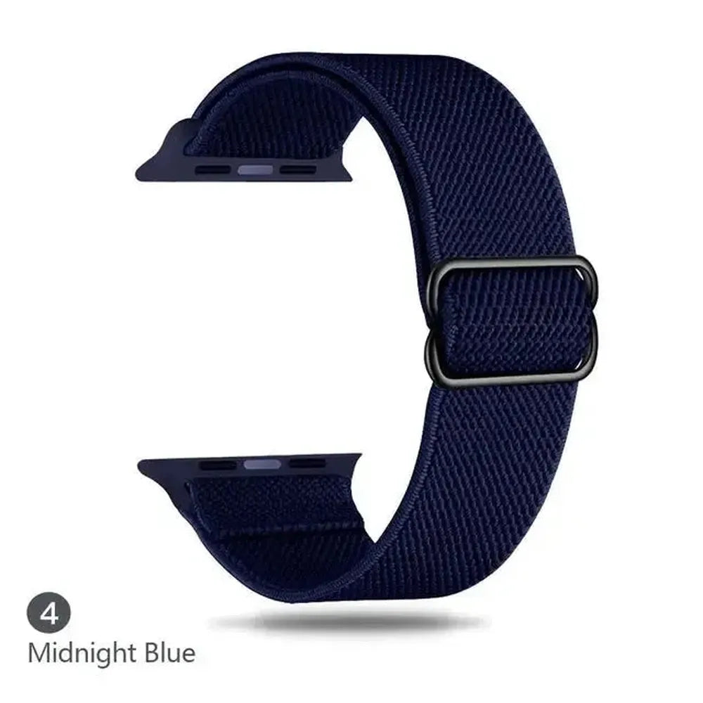 Adjustable Scrunchie Nylon Strap Compatible with Apple Watch 38–49mm