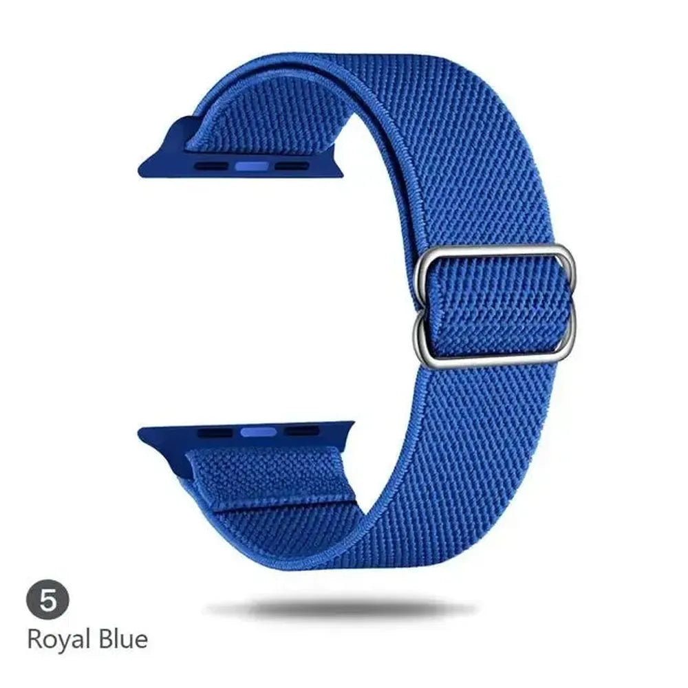 Adjustable Scrunchie Nylon Strap Compatible with Apple Watch 38–49mm