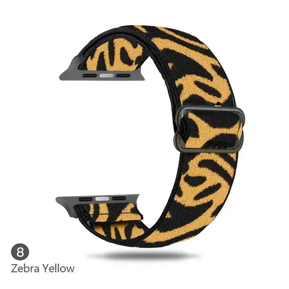 Adjustable Scrunchie Nylon Strap Compatible with Apple Watch 38–49mm