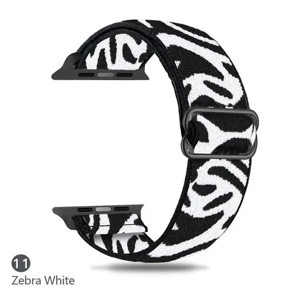 Adjustable Scrunchie Nylon Strap Compatible with Apple Watch 38–49mm