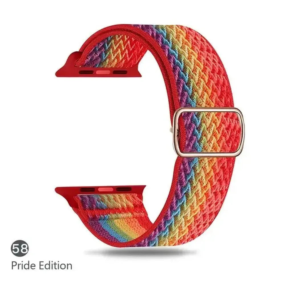 Adjustable Scrunchie Nylon Strap Compatible with Apple Watch 38–49mm