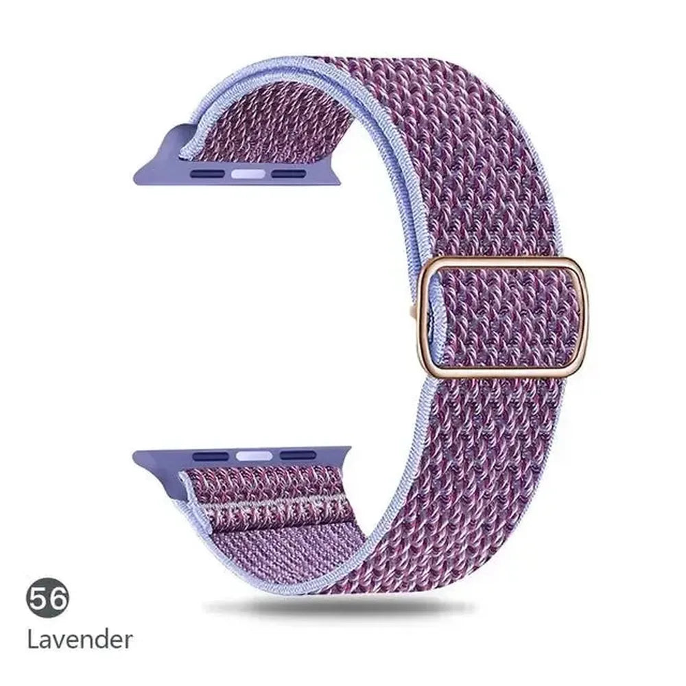 Adjustable Scrunchie Nylon Strap Compatible with Apple Watch 38–49mm