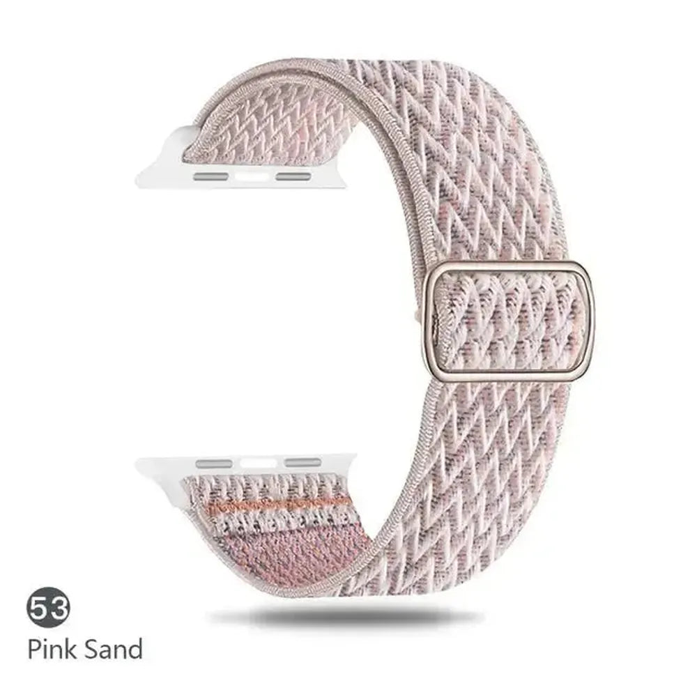 Adjustable Scrunchie Nylon Strap Compatible with Apple Watch 38–49mm