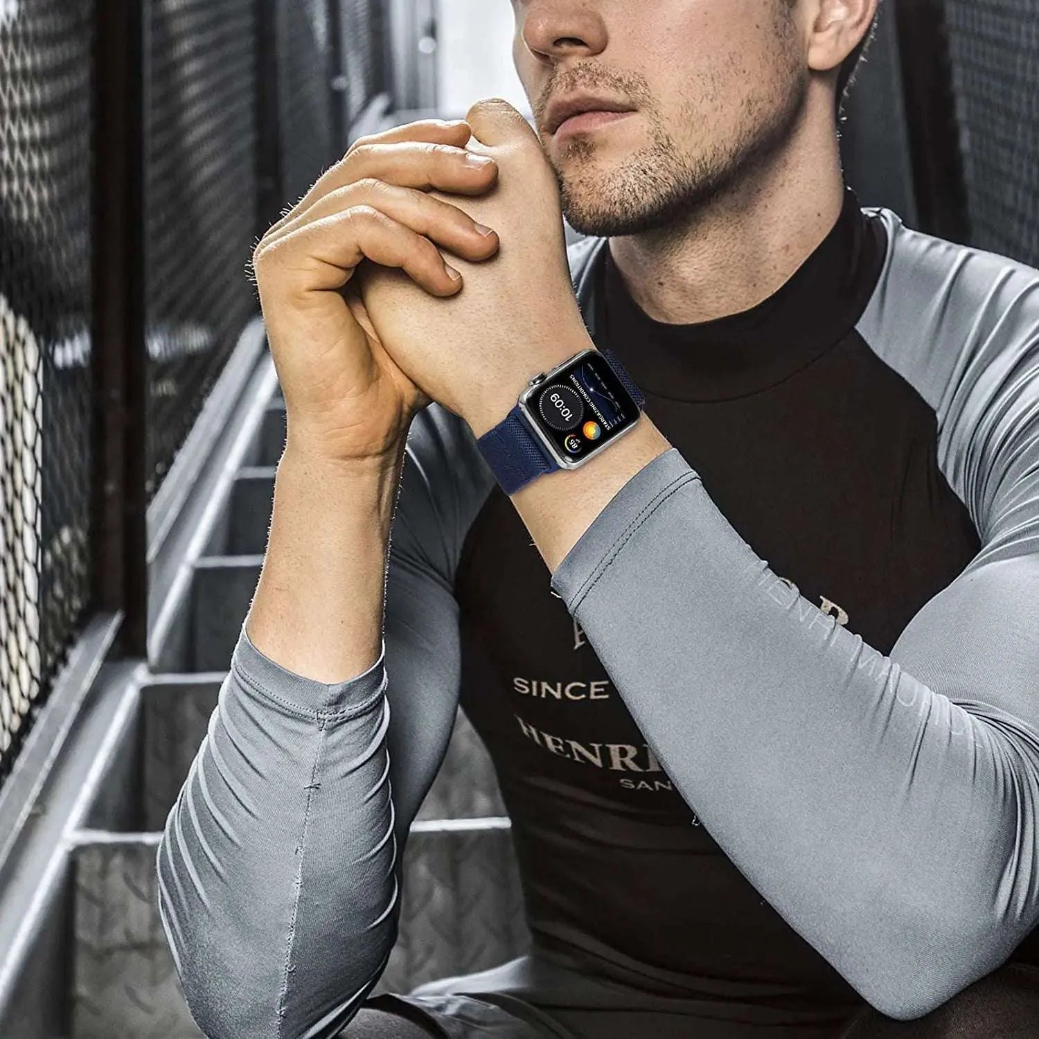 Adjustable Scrunchie Nylon Strap Compatible with Apple Watch 38–49mm