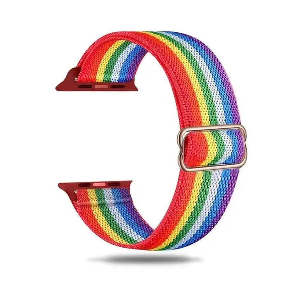 Adjustable Scrunchie Nylon Strap Compatible with Apple Watch 38–49mm