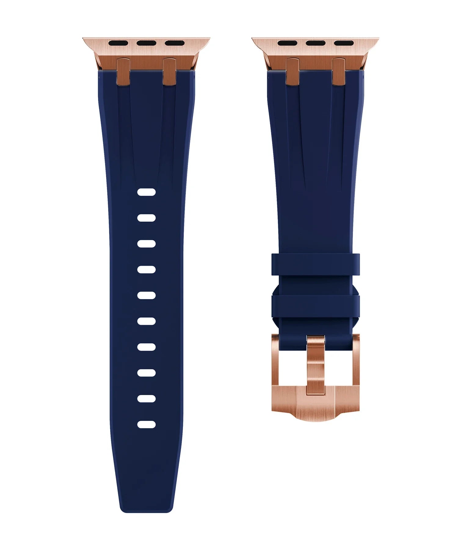 Aeroflex Silicone Sports Premium Apple Watch Band blue rose gold - Viva Timepiece | Viva Timepiece