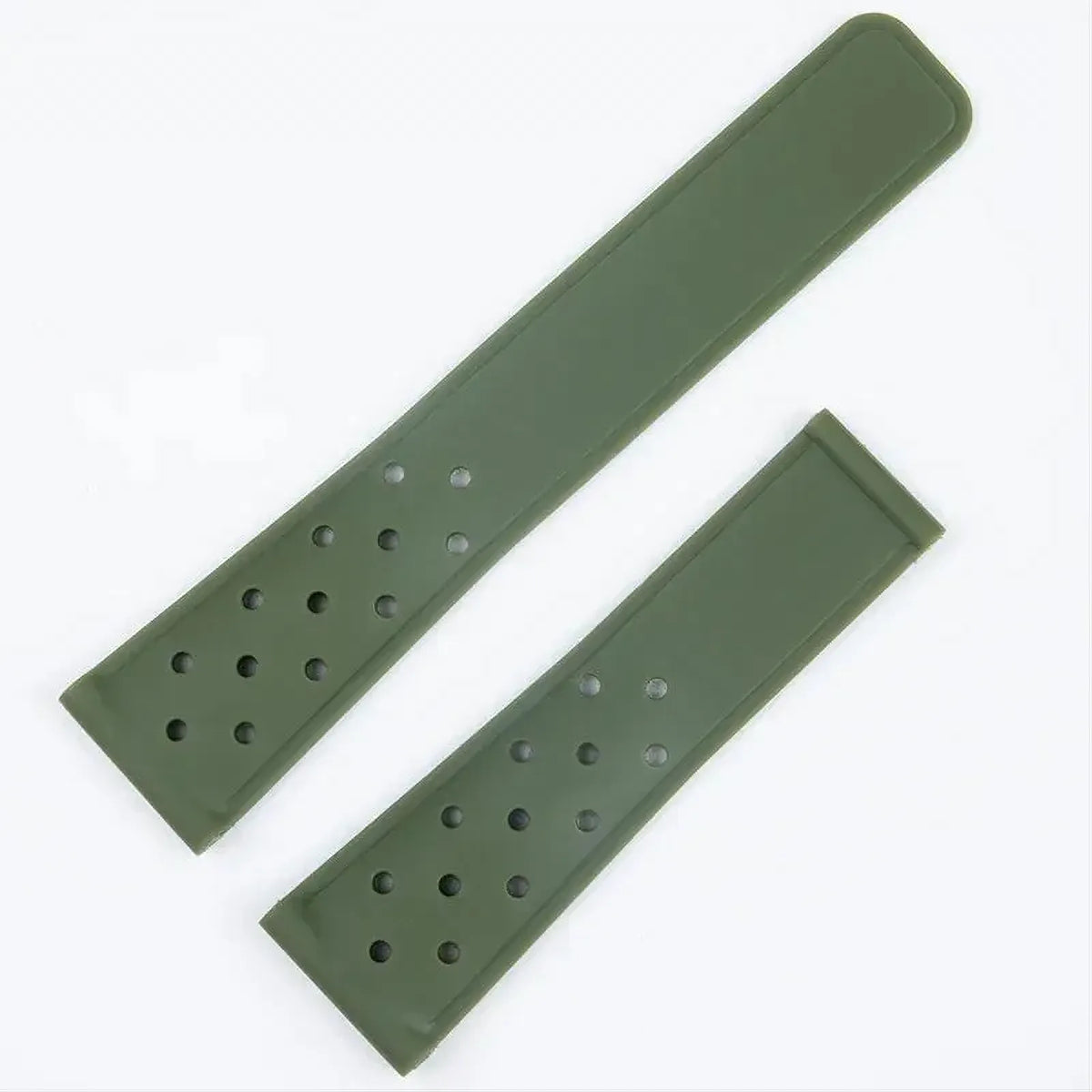 Breathable Silicone Watch Strap 20mm 22mm – Compatible with TAG Heuer-Watch Bands-VivaStraps-Army Green-With Blk Buckle-20mm-Viva Timepiece