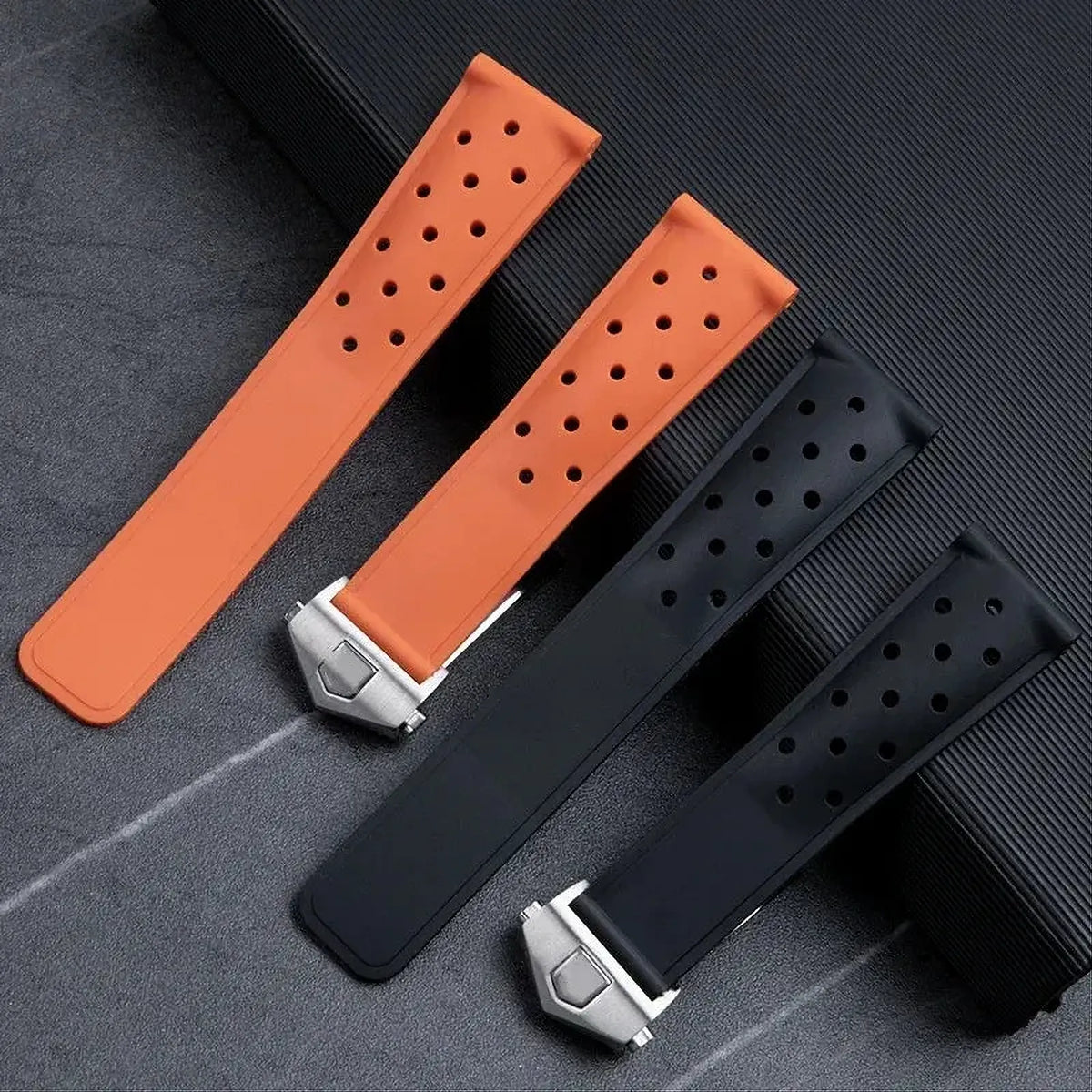 Breathable Silicone Watch Strap 20mm 22mm – Compatible with TAG Heuer-Watch Bands-VivaStraps-Army Green-With Blk Buckle-20mm-Viva Timepiece