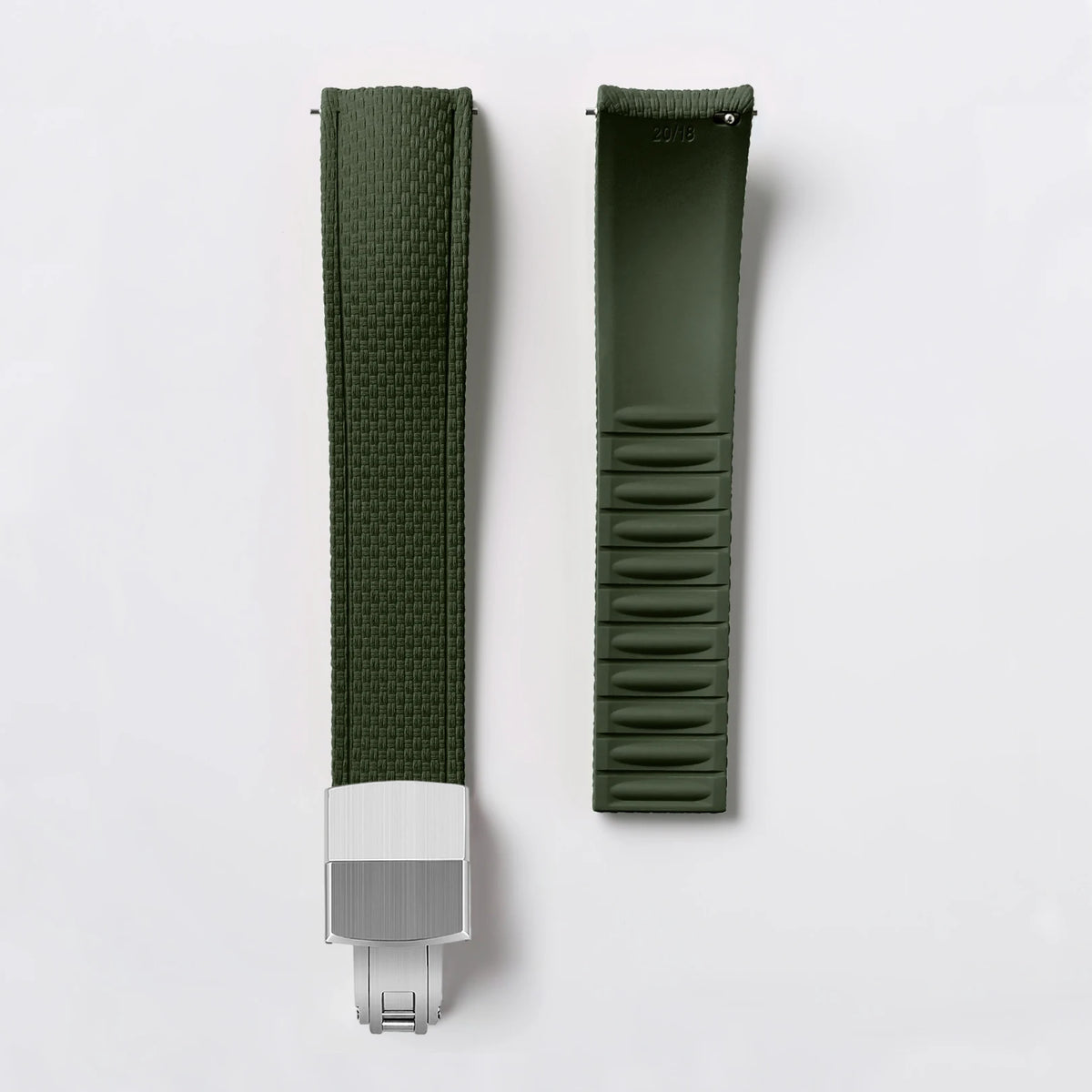 CTS FKM Curved-End Rubber Watch Strap 18mm 19mm 20mm – Butterfly Clasp