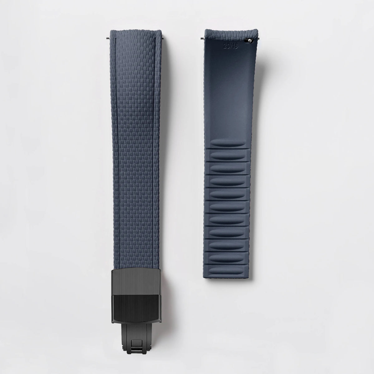 CTS FKM Curved-End Rubber Watch Strap 18mm 19mm 20mm – Butterfly Clasp