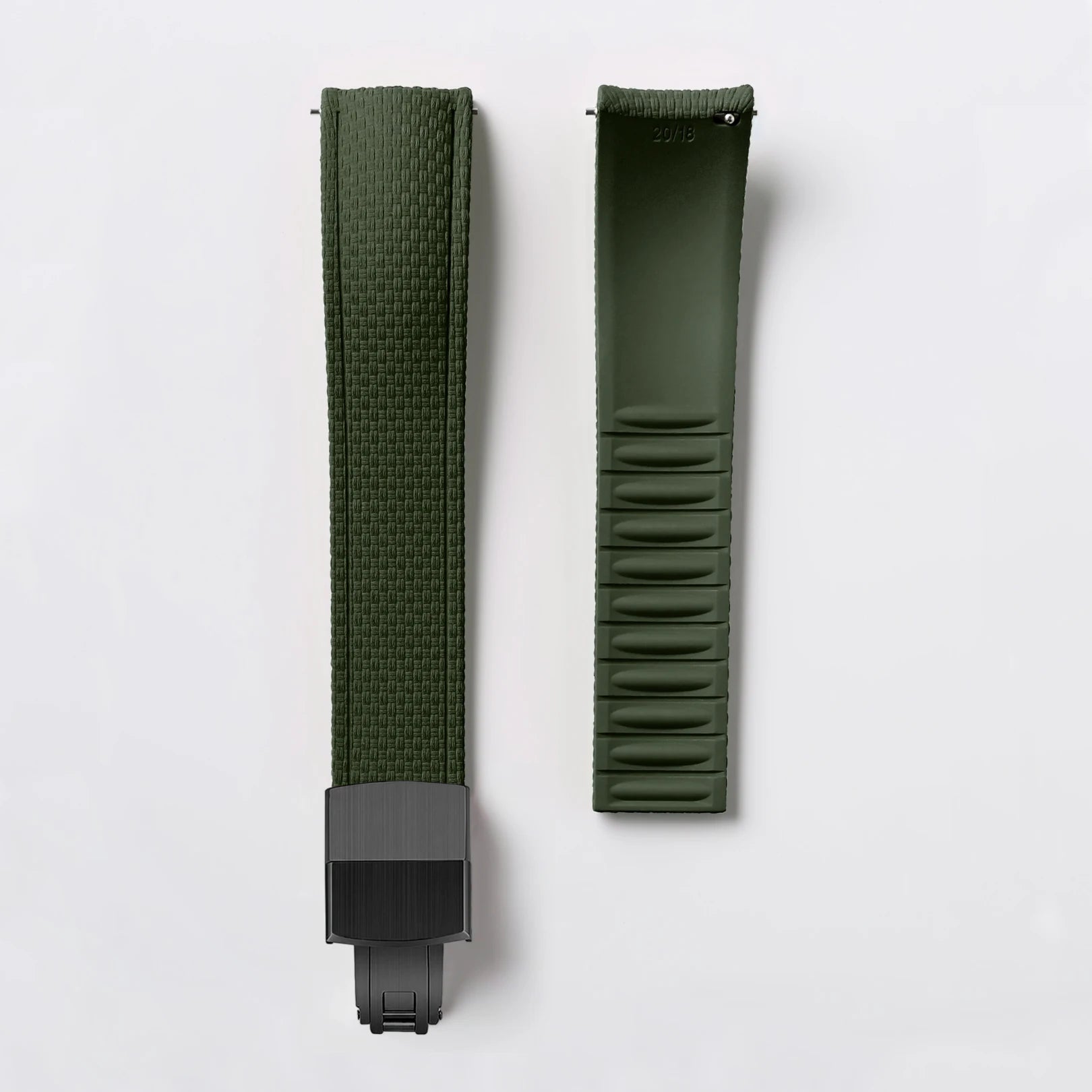 CTS FKM Curved-End Rubber Watch Strap 18mm 19mm 20mm – Butterfly Clasp