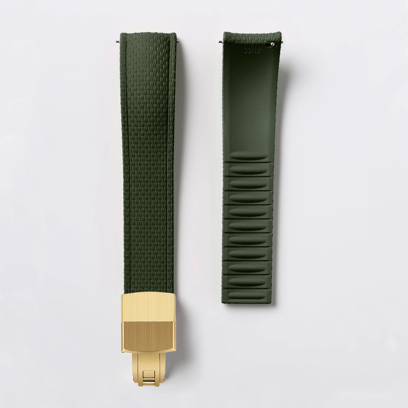 CTS FKM Curved-End Rubber Watch Strap 18mm 19mm 20mm – Butterfly Clasp