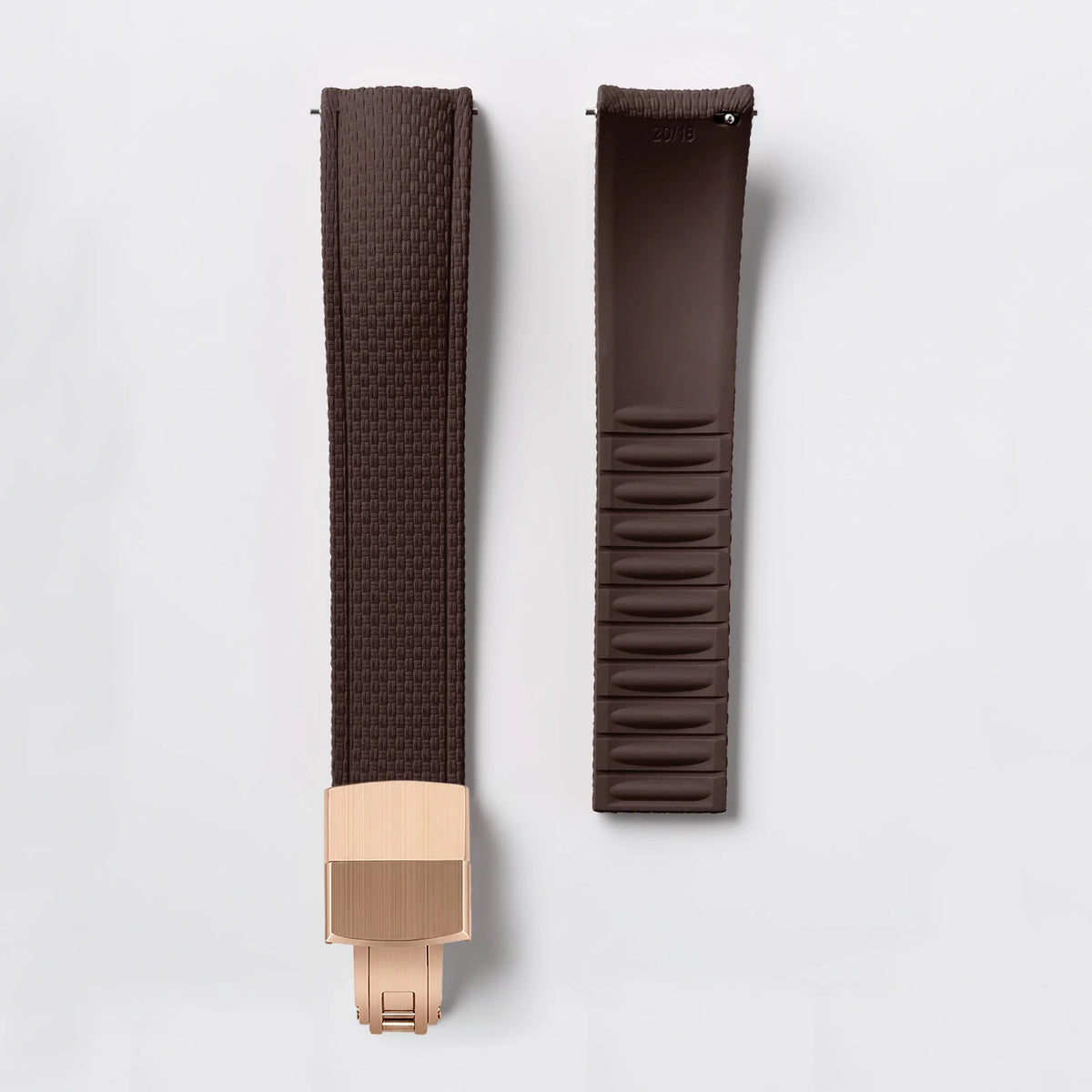 CTS FKM Curved-End Rubber Watch Strap 18mm 19mm 20mm – Butterfly Clasp