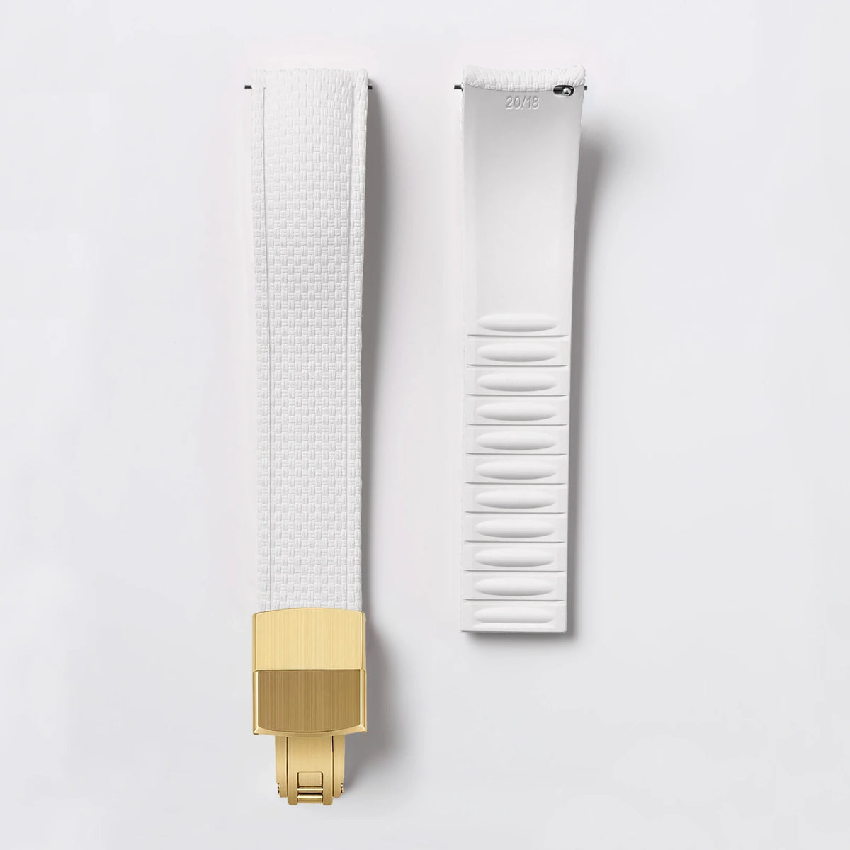 CTS FKM Curved-End Rubber Watch Strap 18mm 19mm 20mm – Butterfly Clasp
