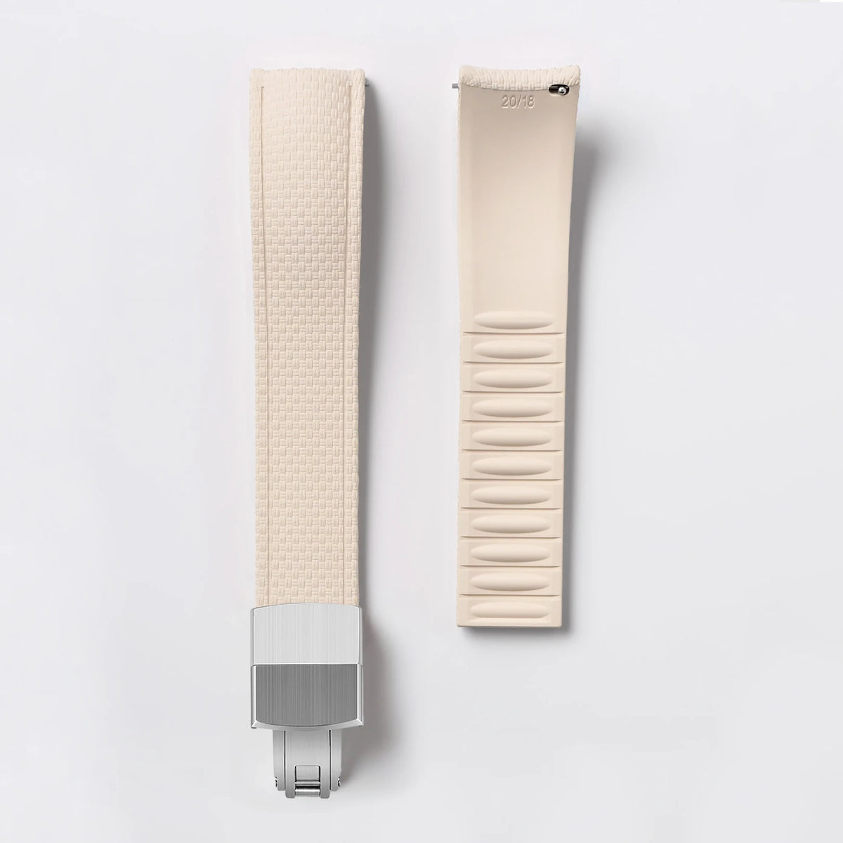 CTS FKM Curved-End Rubber Watch Strap 18mm 19mm 20mm – Butterfly Clasp