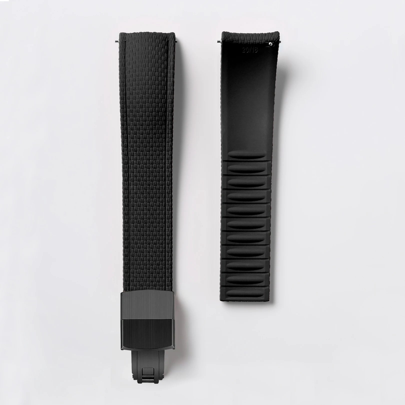 CTS FKM Curved-End Rubber Watch Strap 18mm 19mm 20mm – Butterfly Clasp