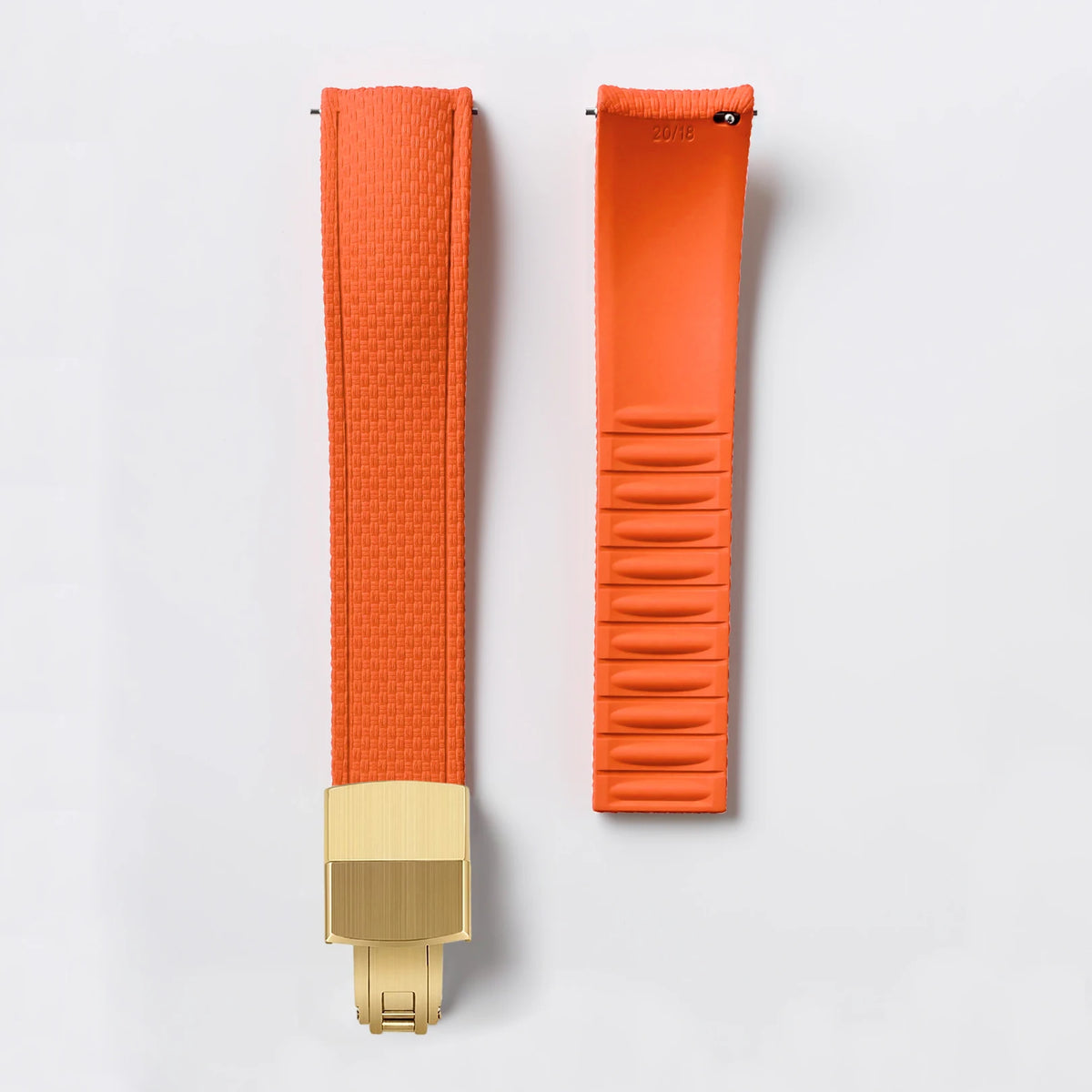 CTS FKM Curved-End Rubber Watch Strap 18mm 19mm 20mm – Butterfly Clasp