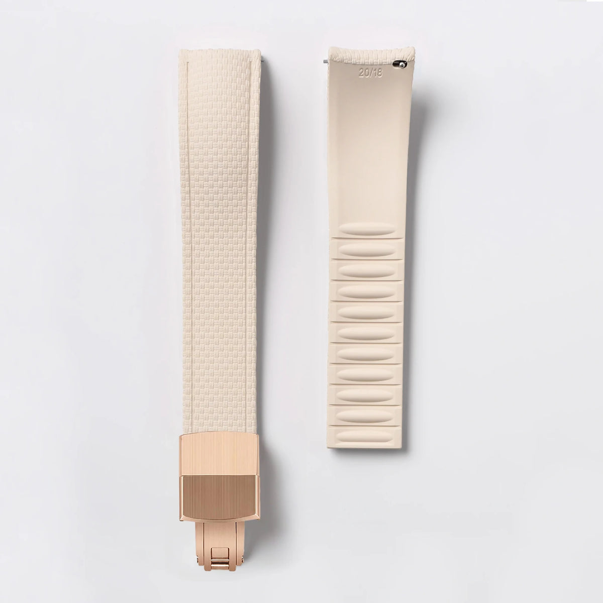 CTS FKM Curved-End Rubber Watch Strap 18mm 19mm 20mm – Butterfly Clasp