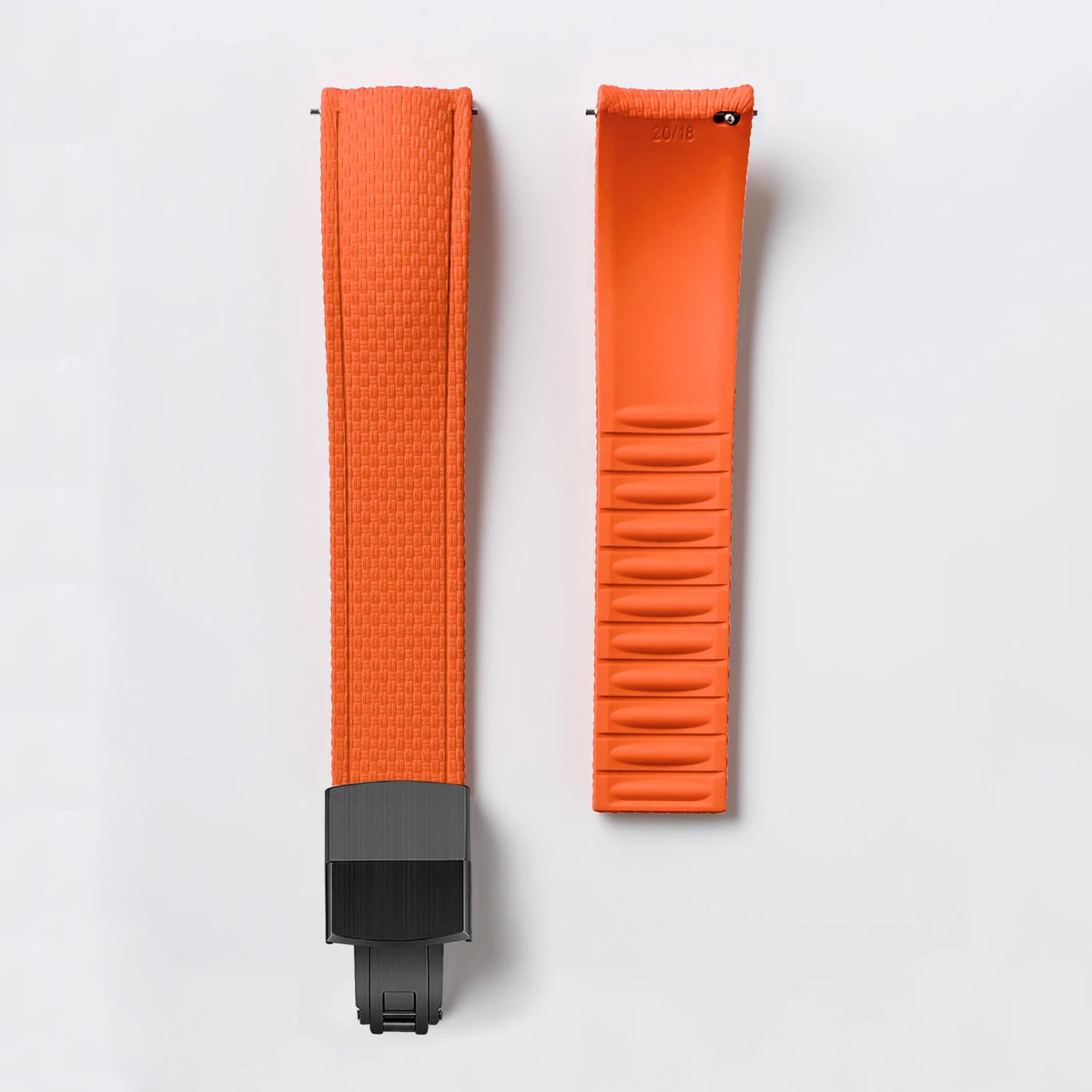 CTS FKM Curved-End Rubber Watch Strap 18mm 19mm 20mm – Butterfly Clasp