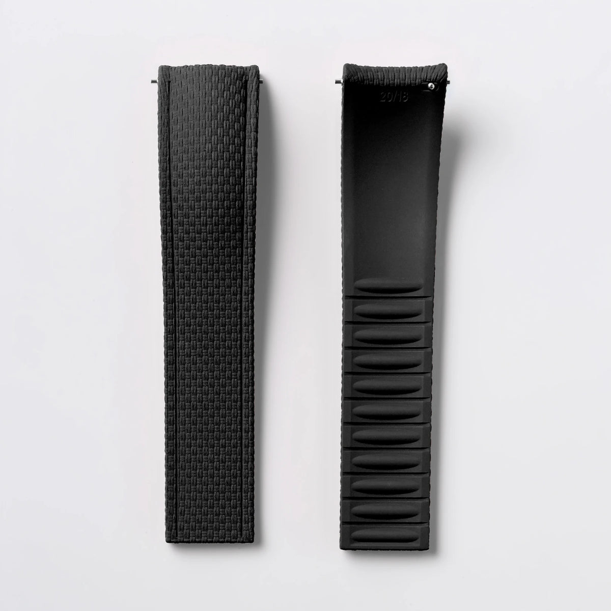 CTS FKM Curved-End Rubber Watch Strap 18mm 19mm 20mm – Butterfly Clasp