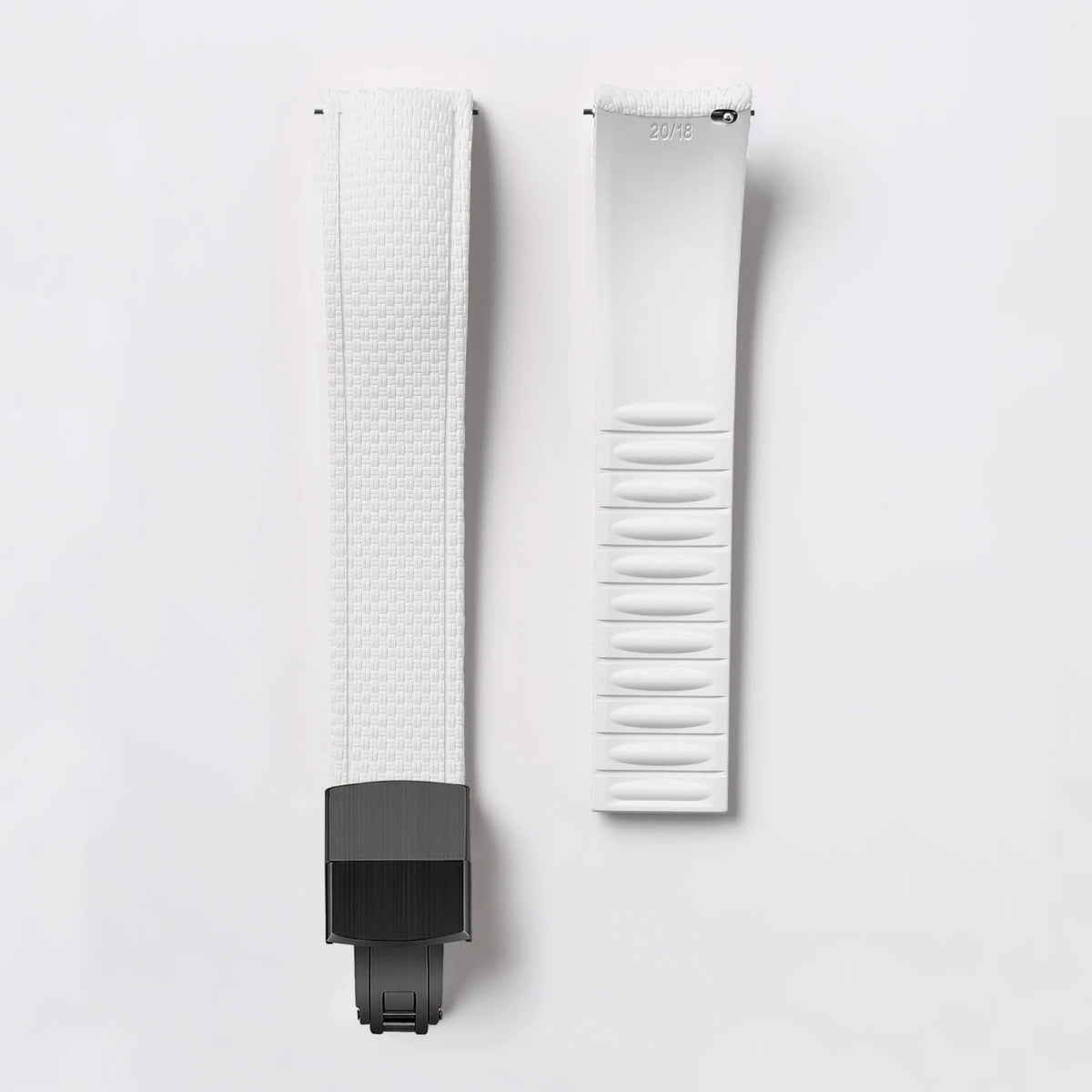CTS FKM Curved-End Rubber Watch Strap 18mm 19mm 20mm – Butterfly Clasp