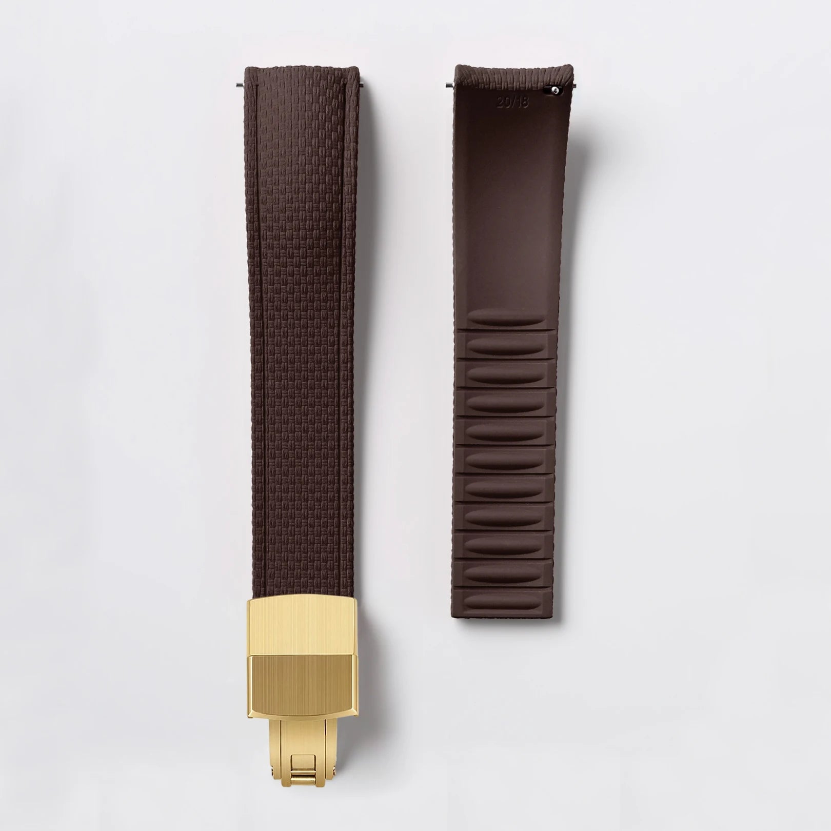 CTS FKM Curved-End Rubber Watch Strap 18mm 19mm 20mm – Butterfly Clasp