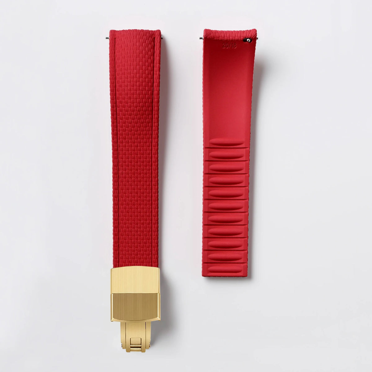 CTS FKM Curved-End Rubber Watch Strap 18mm 19mm 20mm – Butterfly Clasp