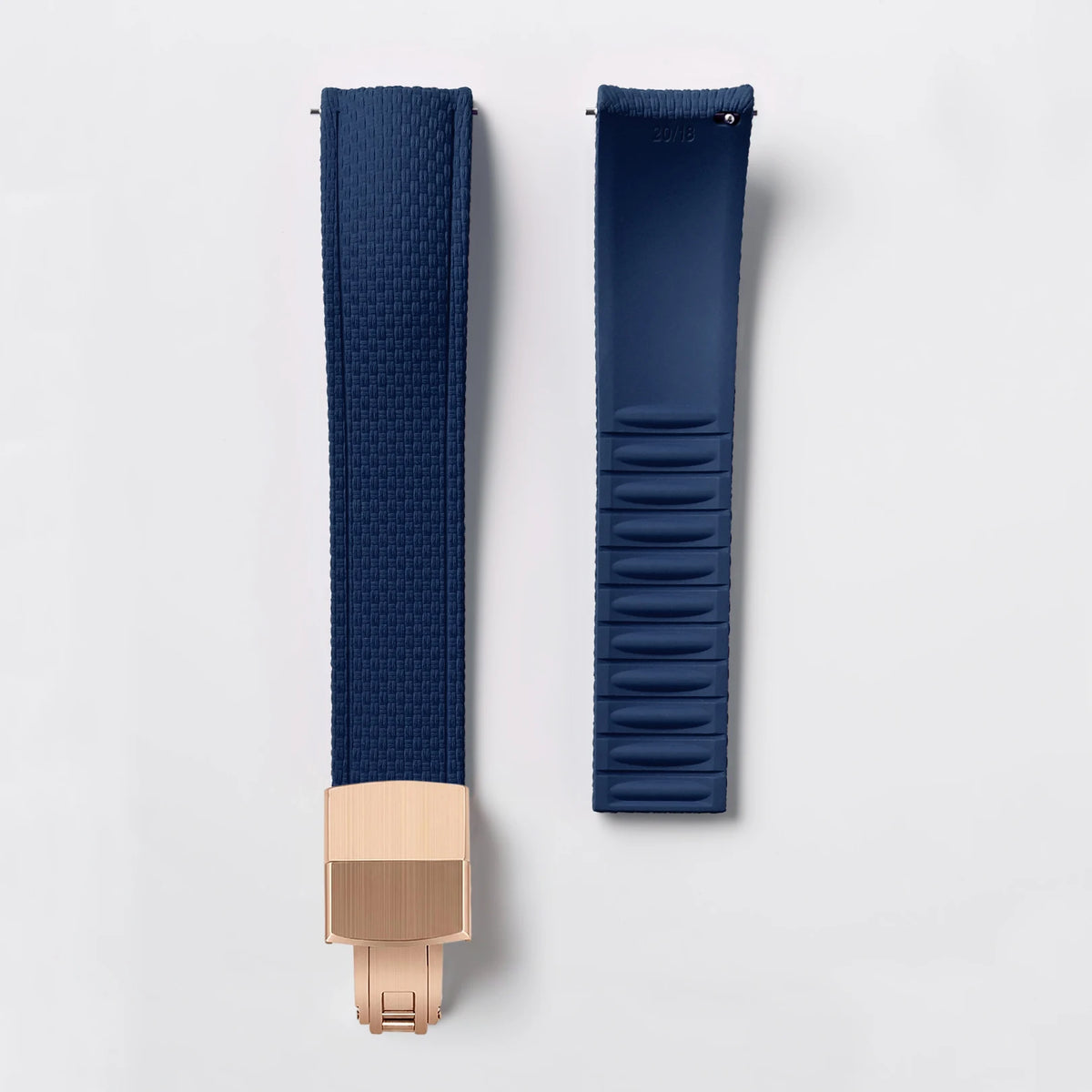 CTS FKM Curved-End Rubber Watch Strap 18mm 19mm 20mm – Butterfly Clasp