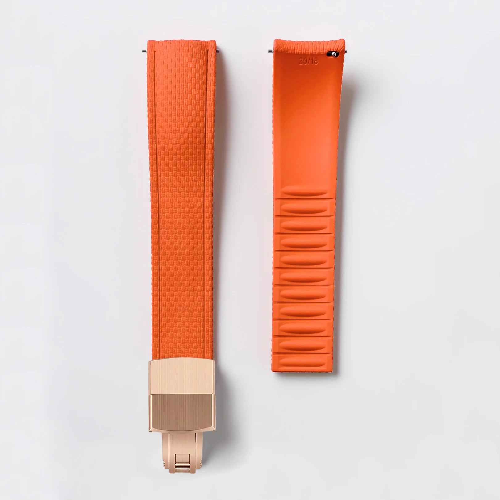 CTS FKM Curved-End Rubber Watch Strap 18mm 19mm 20mm – Butterfly Clasp