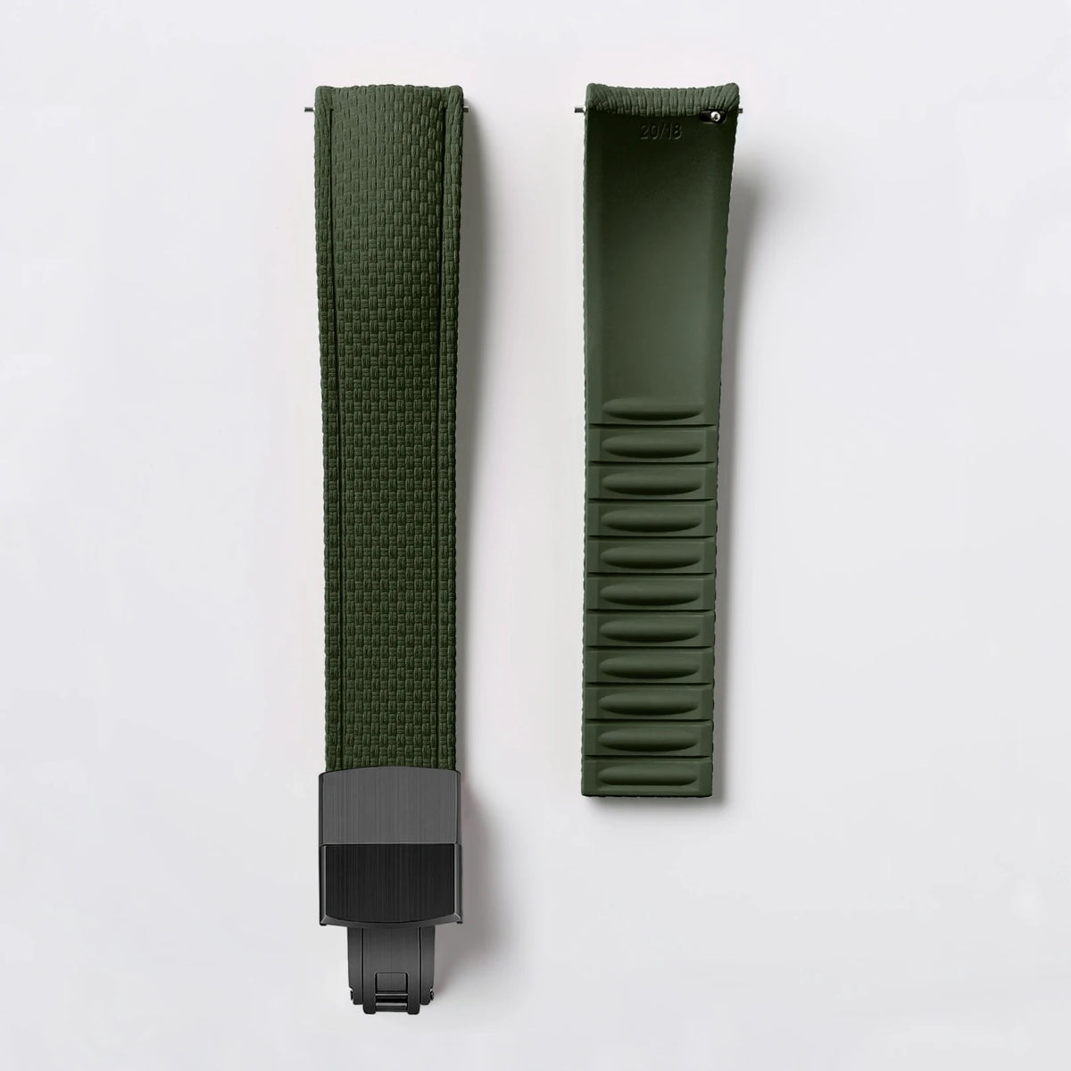 CTS FKM Curved-End Rubber Watch Strap 21mm 22mm 24mm – Butterfly Clasp