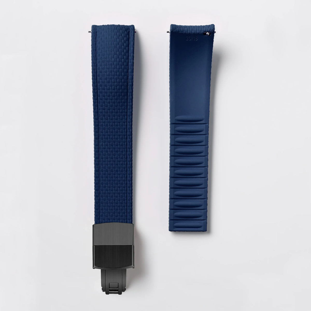CTS FKM Curved-End Rubber Watch Strap 21mm 22mm 24mm – Butterfly Clasp