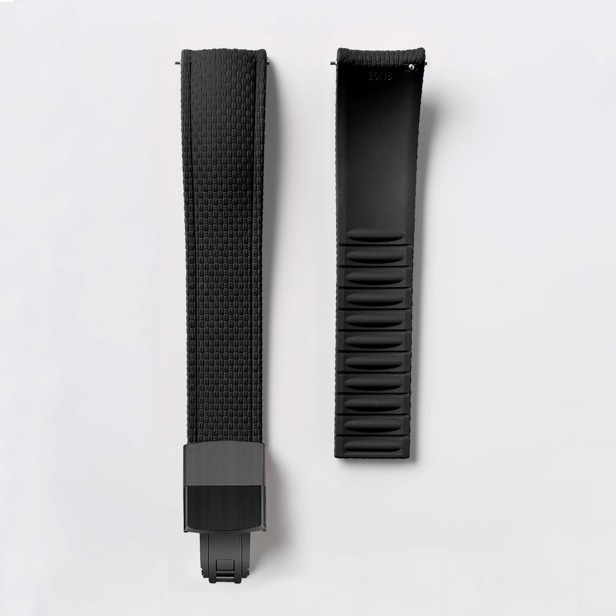 CTS FKM Curved-End Rubber Watch Strap 21mm 22mm 24mm – Butterfly Clasp