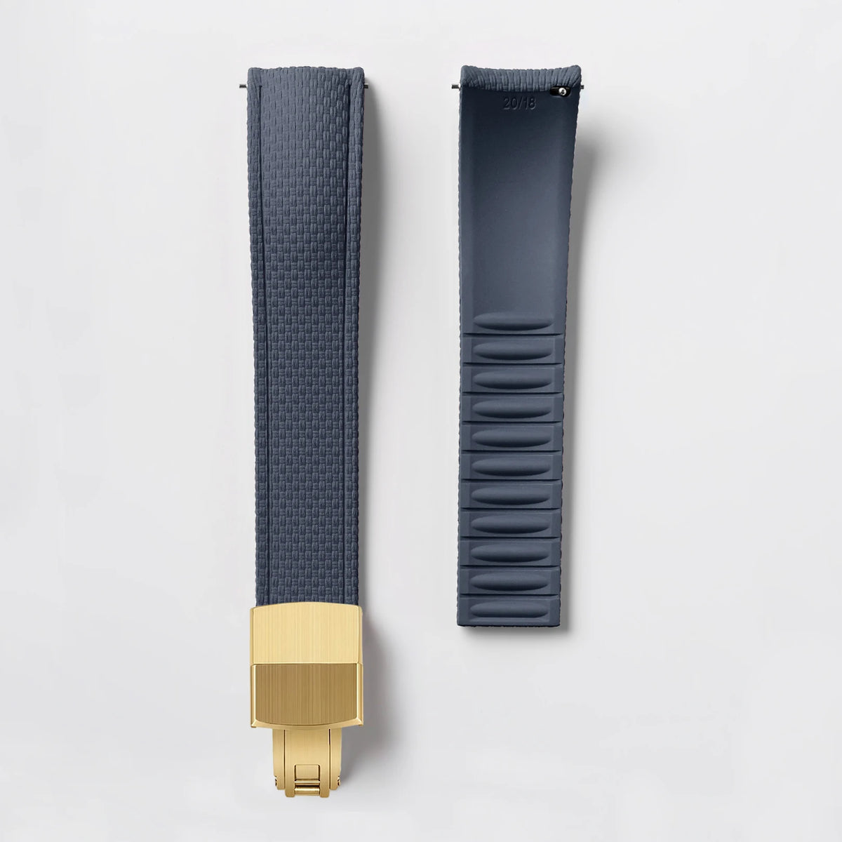CTS FKM Curved-End Rubber Watch Strap 21mm 22mm 24mm – Butterfly Clasp