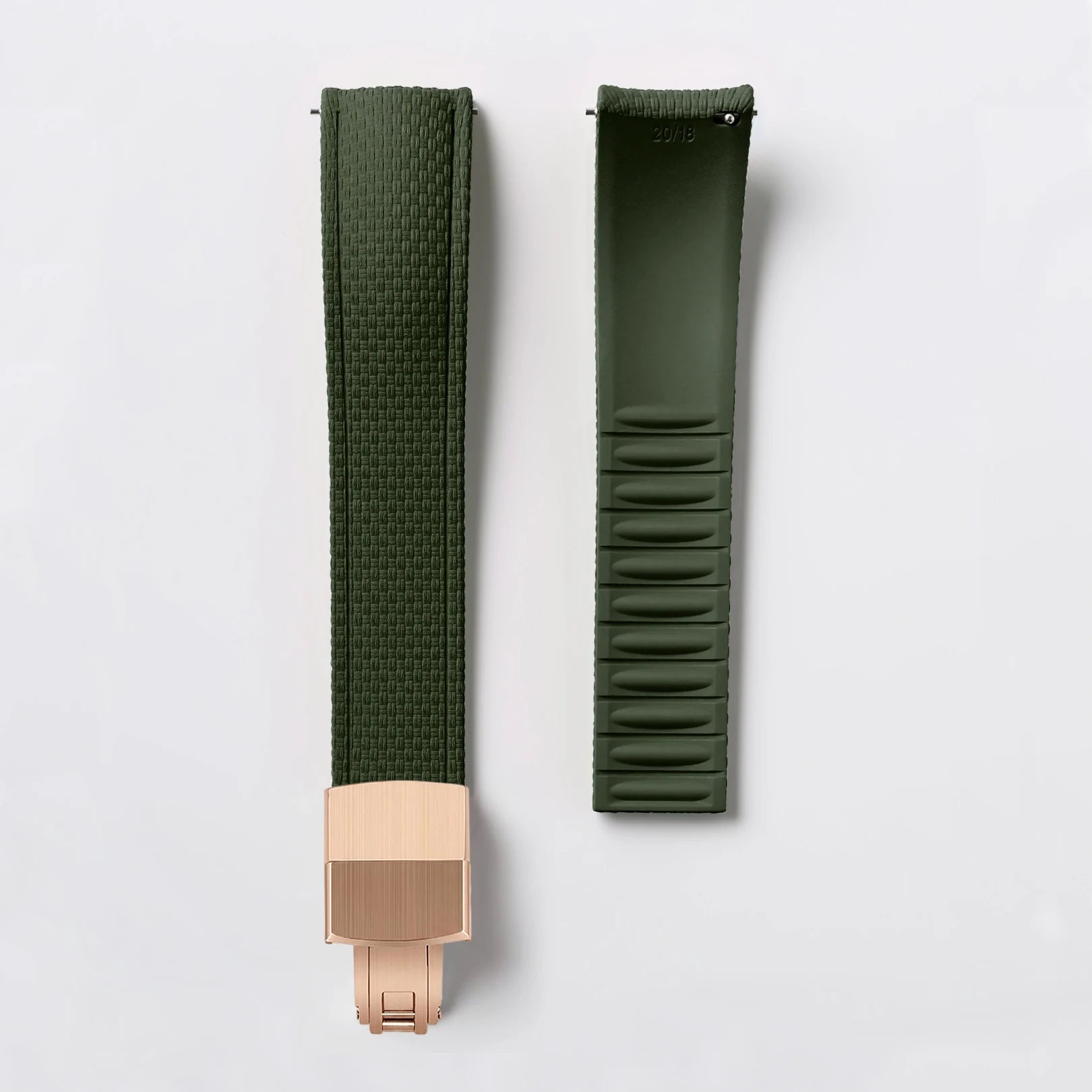 CTS FKM Curved-End Rubber Watch Strap 21mm 22mm 24mm – Butterfly Clasp