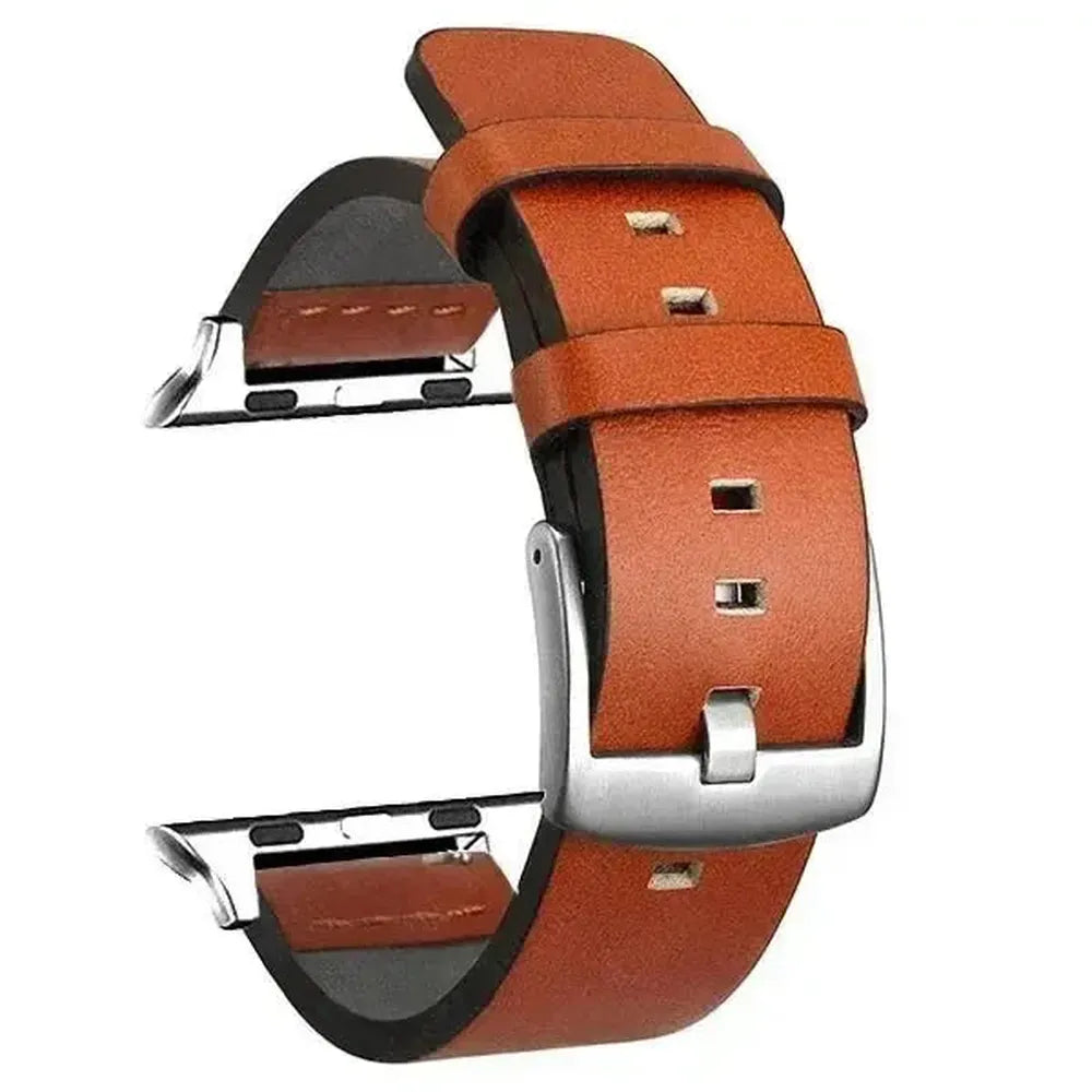 Classic Buckle Leather Strap Compatible with Apple Watch Series 10, 9, 8, SE, Ultra