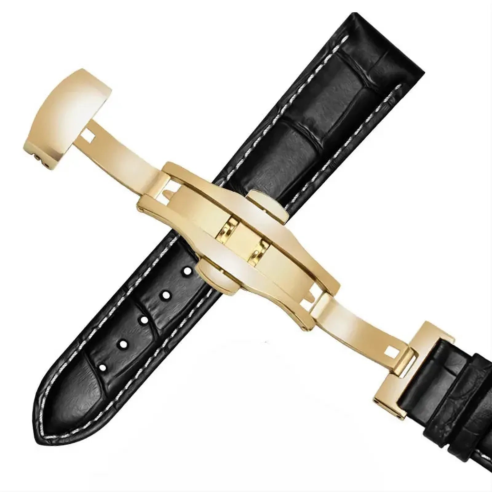 Classic Leather Watch Strap 12mm–24mm – Pin or Butterfly Clasp