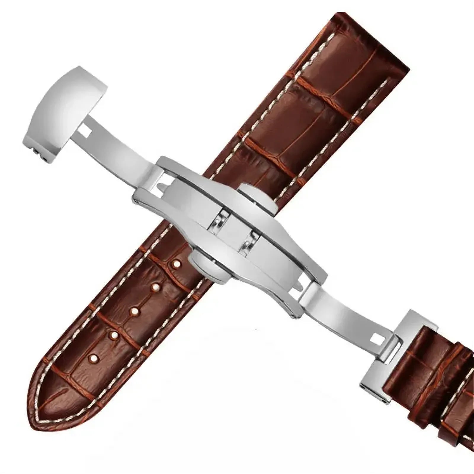 Classic Leather Watch Strap 12mm–24mm – Pin or Butterfly Clasp