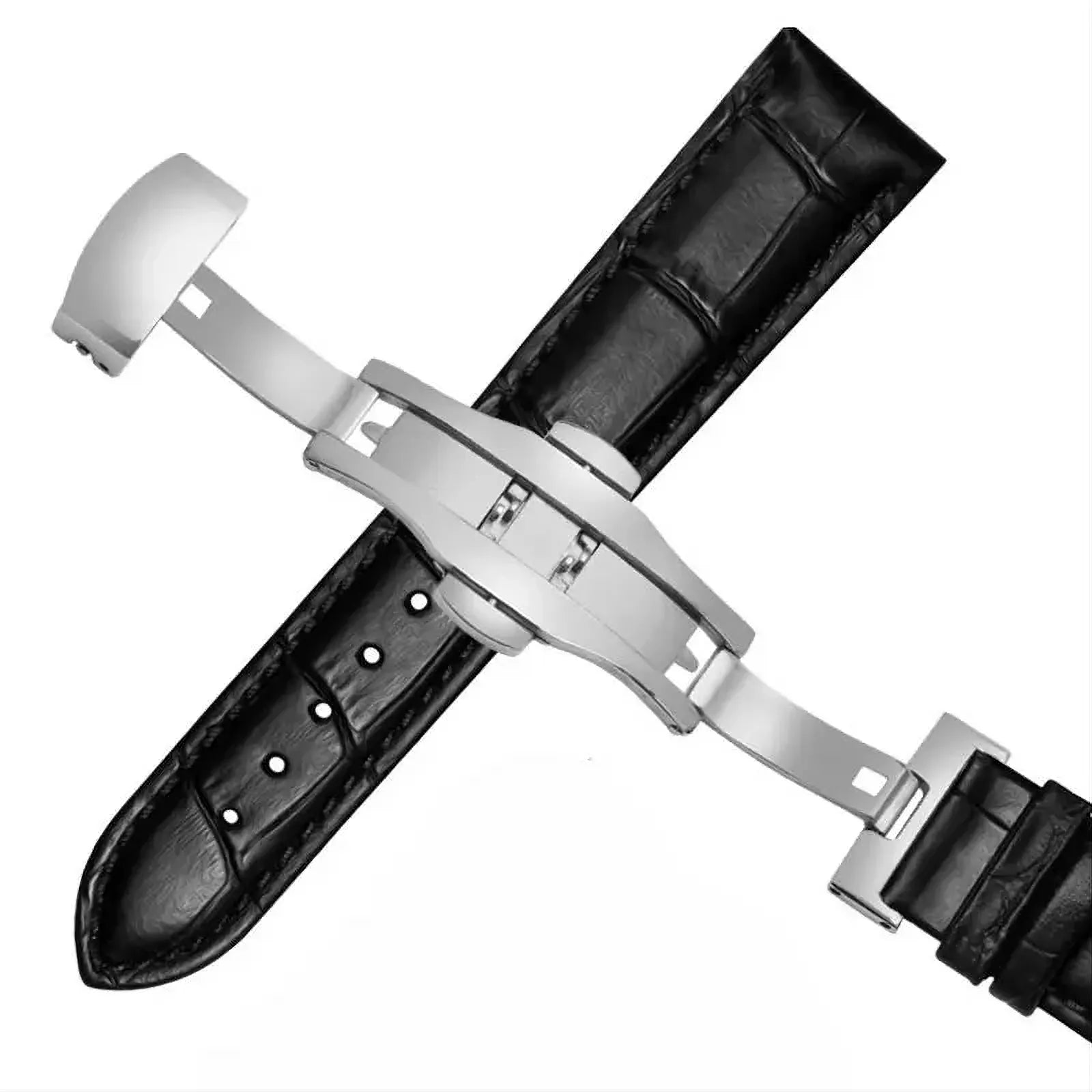 Classic Leather Watch Strap 12mm–24mm – Pin or Butterfly Clasp