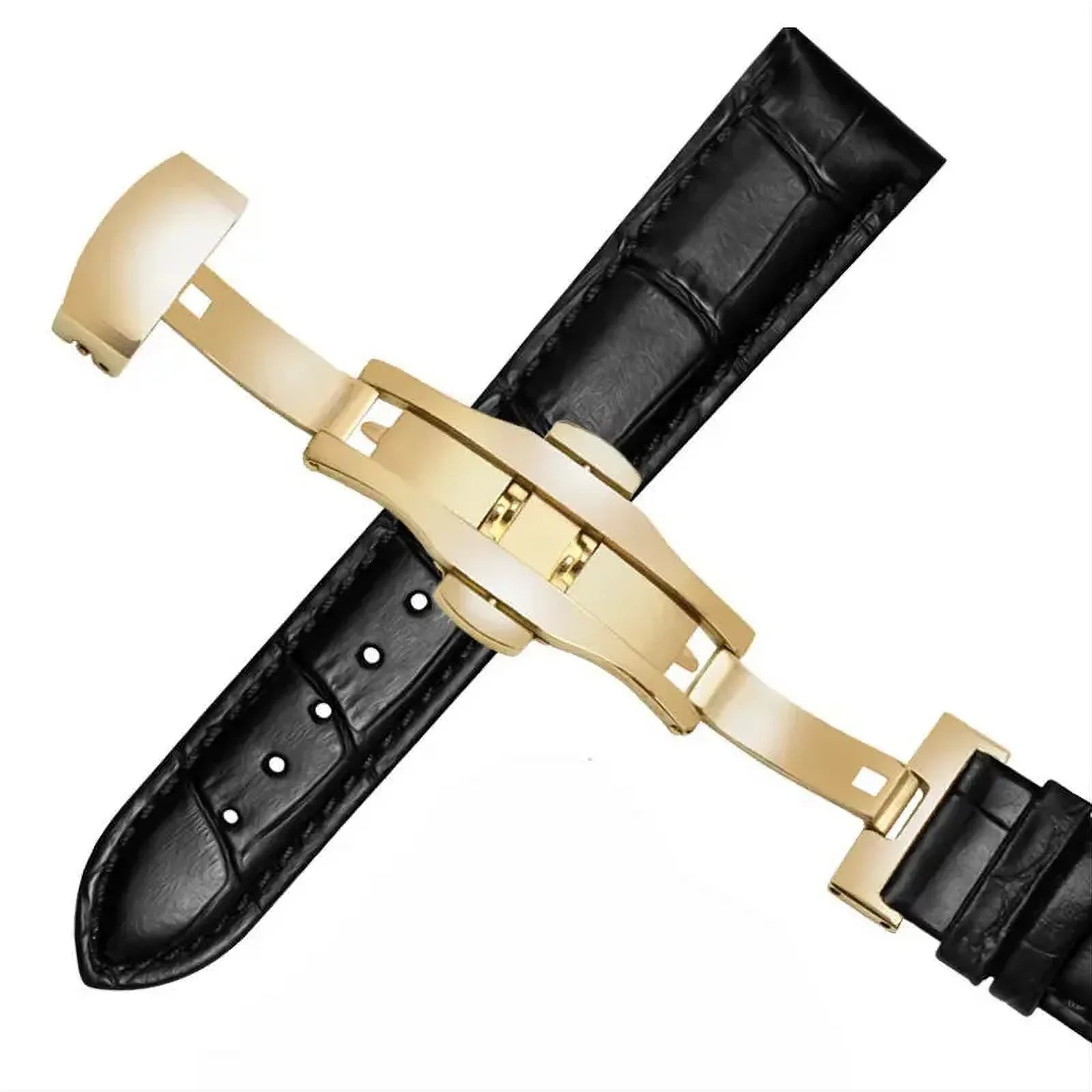 Classic Leather Watch Strap 12mm–24mm – Pin or Butterfly Clasp
