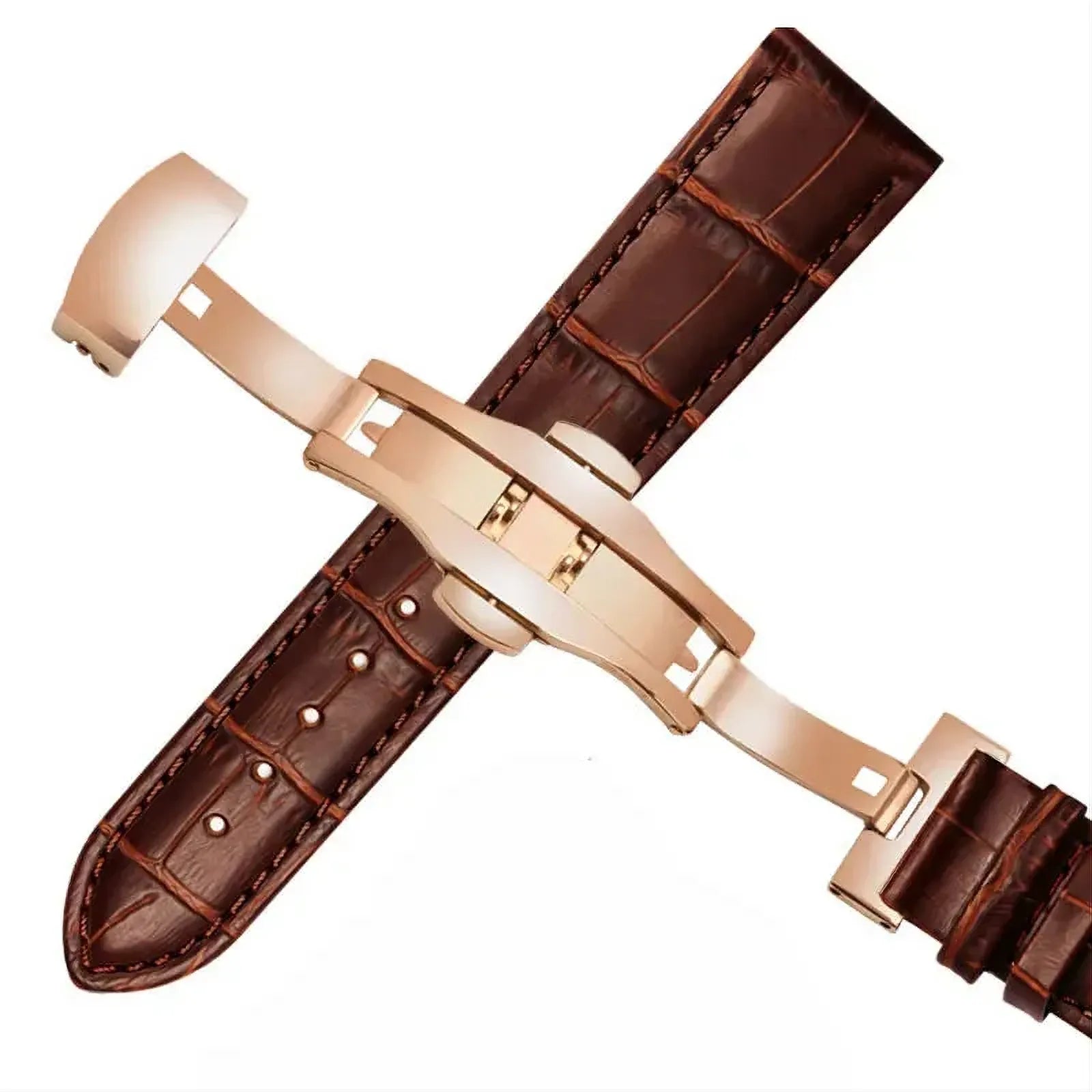 Classic Leather Watch Strap 12mm–24mm – Pin or Butterfly Clasp