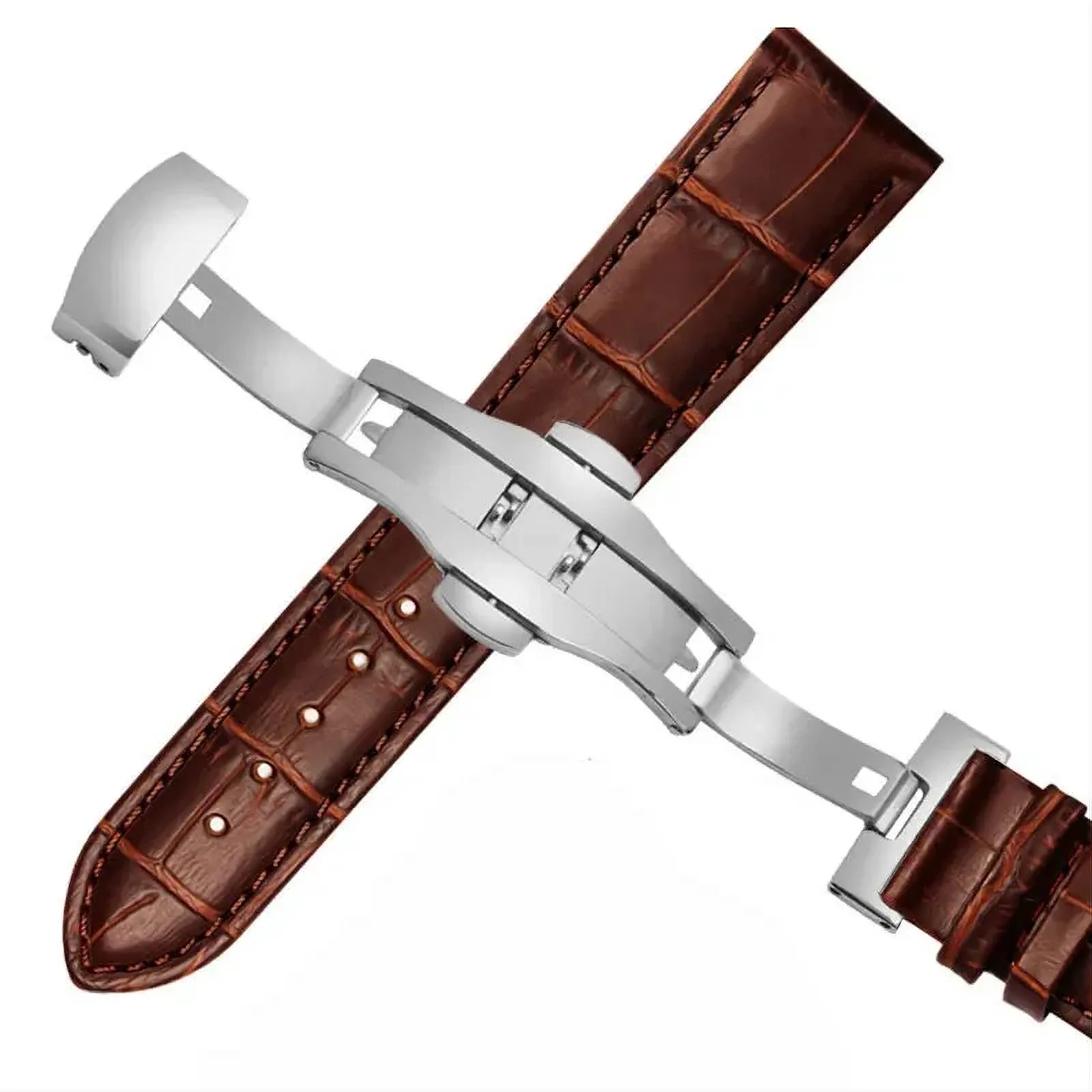 Classic Leather Watch Strap 12mm–24mm – Pin or Butterfly Clasp