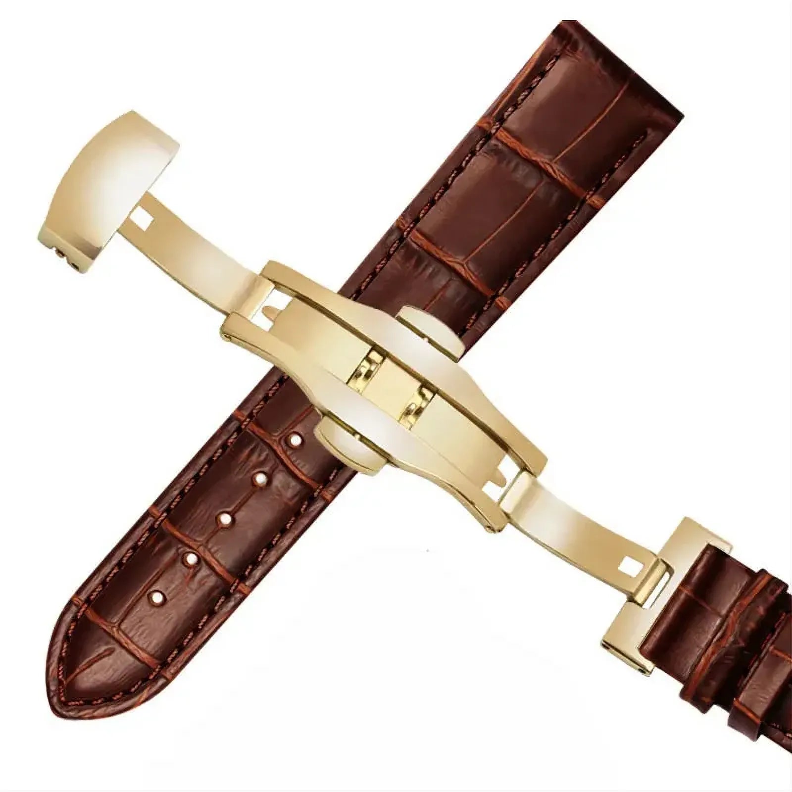 Classic Leather Watch Strap 12mm–24mm – Pin or Butterfly Clasp