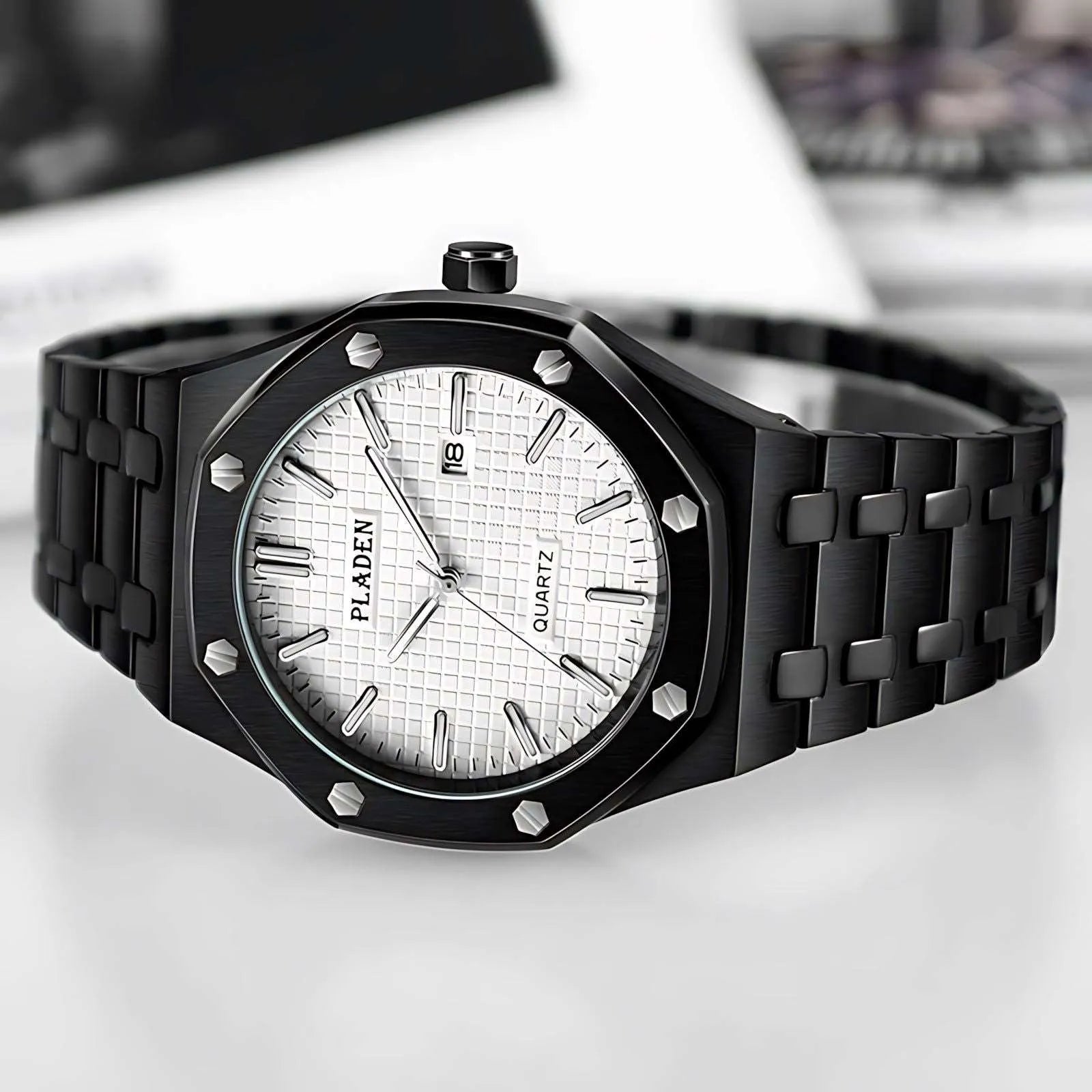 Classic Octa Quartz Watch – Integrated Steel 43mm-Pladen-Viva Timepiece