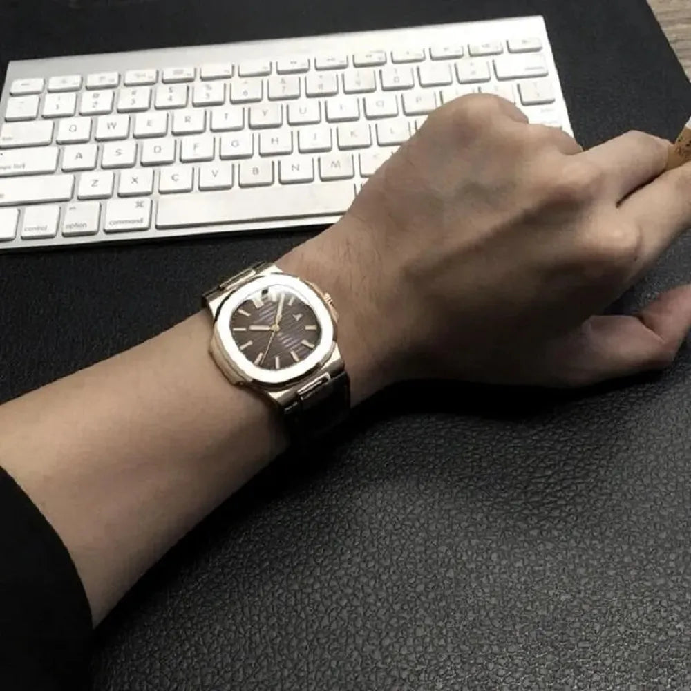 Classic Octa Quartz Watch – Sapphire Leather Strap-LGXIGE-Viva Timepiece